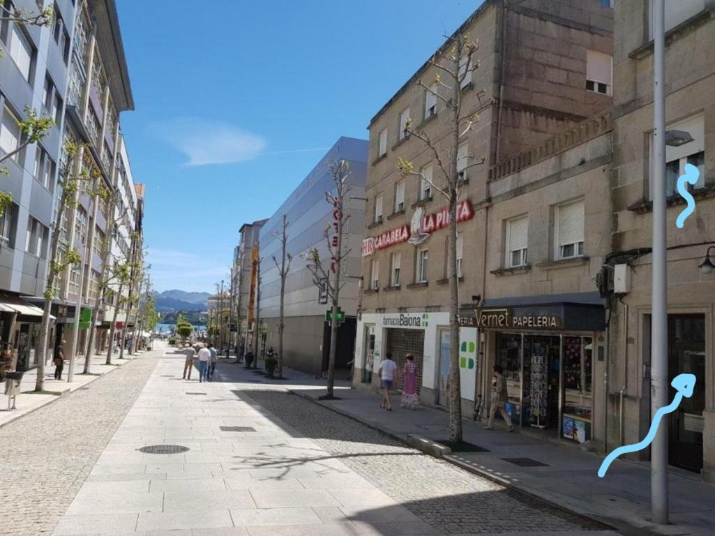 Apartamento Baiona Centro Al Lado Parador Y Playa Luaran gambar